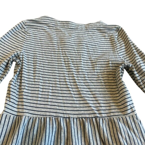 Boden Janie Stripe A-Line Dress Navy Grey Pockets 3/4 Sleeves Size 10L Women's - Picture 9 of 12